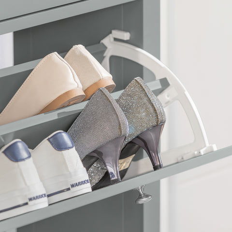 SoBuy FSR89-HG Schoenenkast Schoenenkast Schoenenkast met 2 kleppen Entreekast