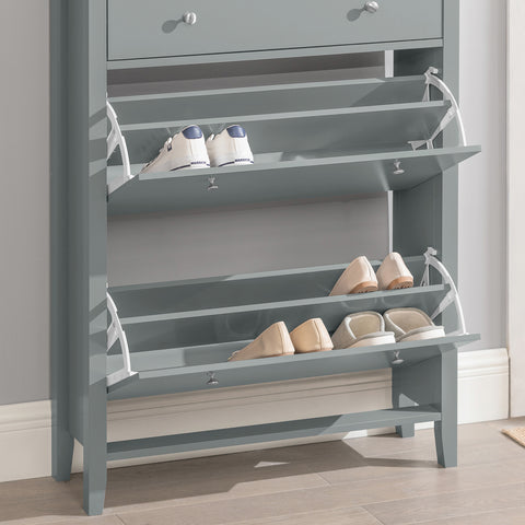 SoBuy FSR89-HG Schoenenkast Schoenenkast Schoenenkast met 2 kleppen Entreekast
