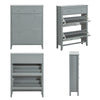SoBuy FSR89-HG Smalle Schoenenkast met Lade – 25 cm Diep, 2 Kleppen, Grijs