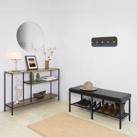 SoBuy FSB35-PF Console Tafel Entree Tafel Dressoir Sideboard Bijzettafel Bijzettafel met 3 opbergplanken