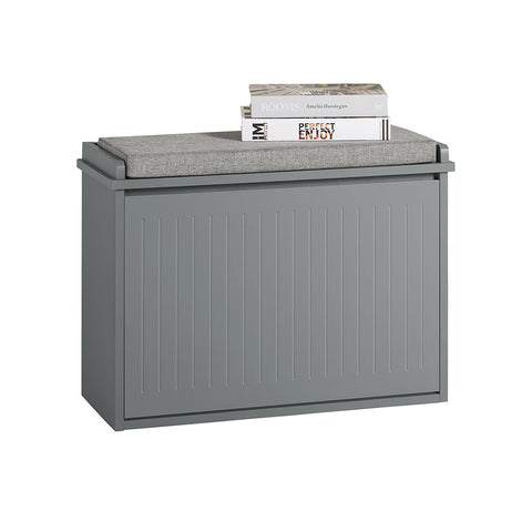 SoBuy FSR98-HG Schoenenbank Schoenenrek met Gewatteerde Kussenzitting en Drop Leaf Schoenopslagbank