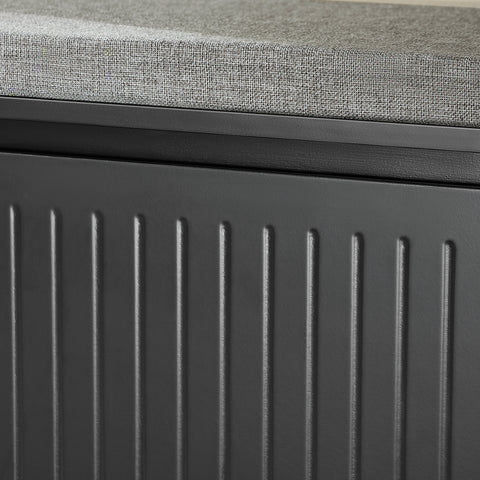SoBuy FSR98-L-SCH Schoenenkast Schoenenkast met klep Schoenbank met zitkussen Schoencommode Zitbank lichtgrijs BHT ca. 80x45x26cm