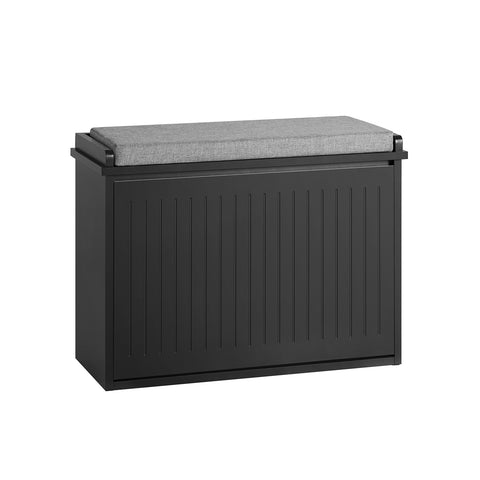 SoBuy FSR98-SCH Schoenenbank Schoenenrek met Gewatteerde Kussenzitting en Drop Leaf Schoenopslagbank