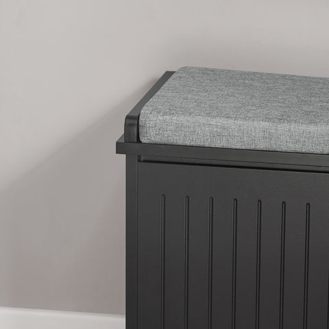 SoBuy FSR98-SCH Schoenenbank Schoenenrek met Gewatteerde Kussenzitting en Drop Leaf Schoenopslagbank