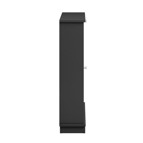 SoBuy FSR99-SCH Schoenenkast, schoenenkast met 2 kleppen, halmeubel, opbergdoos voor schoenen, grijs, 76 x 18 x 79 cm