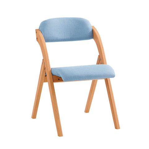 SoBuy FST92-BL Houten klapstoel met gestoffeerde zitting en rugleuning Fauteuil voor keuken, kantoor