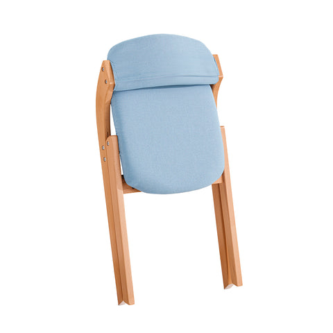 SoBuy FST92-BL Houten klapstoel met gestoffeerde zitting en rugleuning Fauteuil voor keuken, kantoor