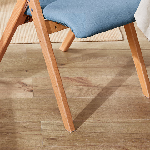 SoBuy FST92-BL Houten klapstoel met gestoffeerde zitting en rugleuning Fauteuil voor keuken, kantoor
