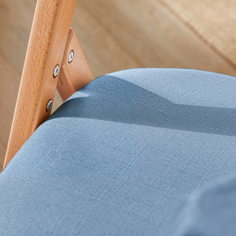 SoBuy FST92-BL Houten klapstoel met gestoffeerde zitting en rugleuning Fauteuil voor keuken, kantoor