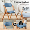 SoBuy FST92-BL Blauwe Klapstoel van Beukenhout – Ergonomisch Kussen, 120 kg, Ruimtebesparend, Geen Montage