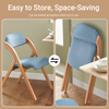 SoBuy FST92-BL Blauwe Klapstoel van Beukenhout – Ergonomisch Kussen, 120 kg, Ruimtebesparend, Geen Montage
