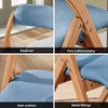 SoBuy FST92-BL Blauwe Klapstoel van Beukenhout – Ergonomisch Kussen, 120 kg, Ruimtebesparend, Geen Montage