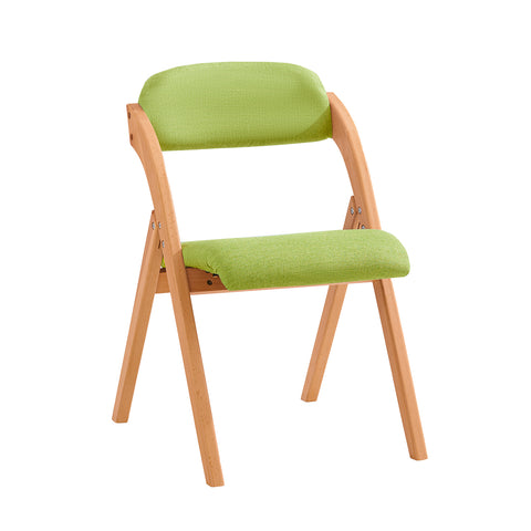 SoBuy FST92-GR Houten klapstoel met gestoffeerde zitting en rugleuning Fauteuil voor keuken, kantoor