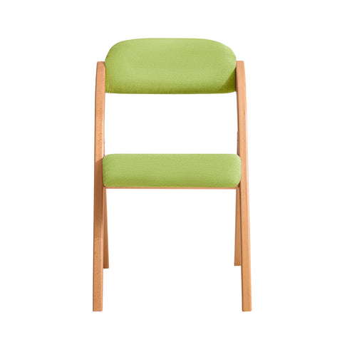 SoBuy FST92-GR Houten klapstoel met gestoffeerde zitting en rugleuning Fauteuil voor keuken, kantoor
