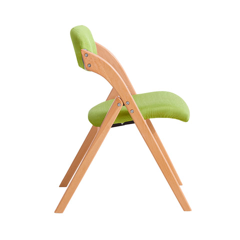 SoBuy FST92-GR Houten klapstoel met gestoffeerde zitting en rugleuning Fauteuil voor keuken, kantoor