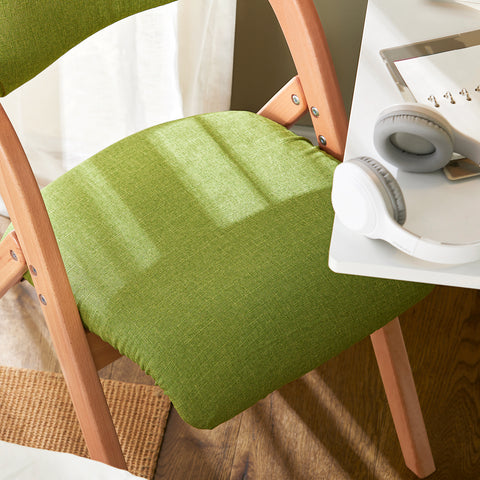 SoBuy FST92-GR Houten klapstoel met gestoffeerde zitting en rugleuning Fauteuil voor keuken, kantoor
