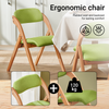 SoBuy FST92-GR Houten Klapstoel Groen – Ergonomische Vouwstoel met Gestoffeerde Zitting en Rugleuning