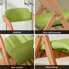 SoBuy FST92-GR Houten Klapstoel Groen – Ergonomische Vouwstoel met Gestoffeerde Zitting en Rugleuning