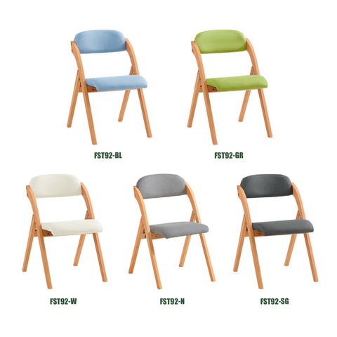 SoBuy FST92-N Houten klapstoel met gestoffeerde zitting en rugleuning Fauteuil voor keuken, kantoor