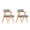 SoBuy FST98-HGx2 Opvouwbare Eetkamerstoel van Hout met Kussen – Comfortabele Klapstoel voor Keuken, Woonkamer, Bureau of Tuin, Ruimtebesparend, Grijs