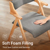 SoBuy FST98-HGx2 Opvouwbare Eetkamerstoel van Hout met Kussen – Comfortabele Klapstoel voor Keuken, Woonkamer, Bureau of Tuin, Ruimtebesparend, Grijs