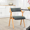 SoBuy FST98-SGx2 Opvouwbare Eetkamerstoel van Massief Hout met Kussen – Comfortabele Klapstoel voor Keuken, Woonkamer, Bureau of Tuin – Ruimtebesparende Stoel, Donkergrijs
