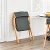 SoBuy FST98-SGx2 Opvouwbare Eetkamerstoel van Massief Hout met Kussen – Comfortabele Klapstoel voor Keuken, Woonkamer, Bureau of Tuin – Ruimtebesparende Stoel, Donkergrijs