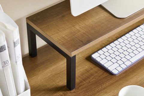 SoBuy FWT103-PF Bureau met 3 planken computertafel bureau werktafel voor thuiskantoor hoekbureau industrieel design
