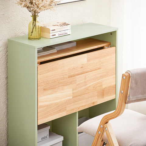 SoBuy FWT104-GR Opvouwbaar bureau, opklapbare computertafel, bureautafel, klein bureau met legplanken, werktafel, computertafel
