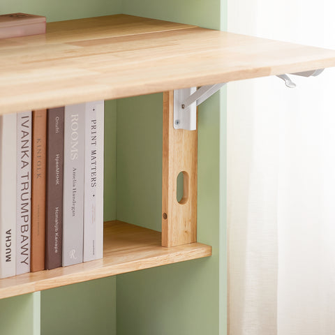 SoBuy FWT104-GR Opvouwbaar bureau, opklapbare computertafel, bureautafel, klein bureau met legplanken, werktafel, computertafel