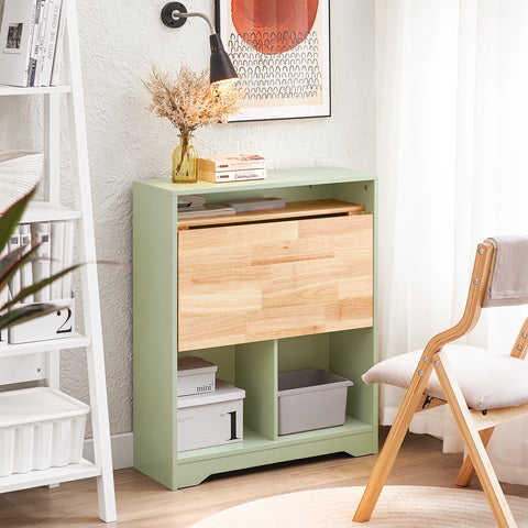 SoBuy FWT104-GR Opvouwbaar bureau, opklapbare computertafel, bureautafel, klein bureau met legplanken, werktafel, computertafel
