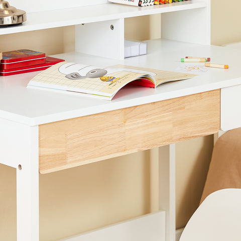 SoBuy FWT106-W Bureau met 2 planken, computertafel, bureautafel, werktafel voor thuiskantoor, hoekbureau, wit