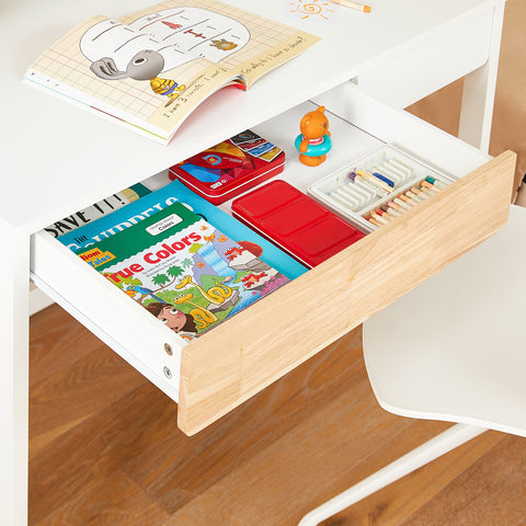 SoBuy FWT106-W Bureau met 2 planken, computertafel, bureautafel, werktafel voor thuiskantoor, hoekbureau, wit