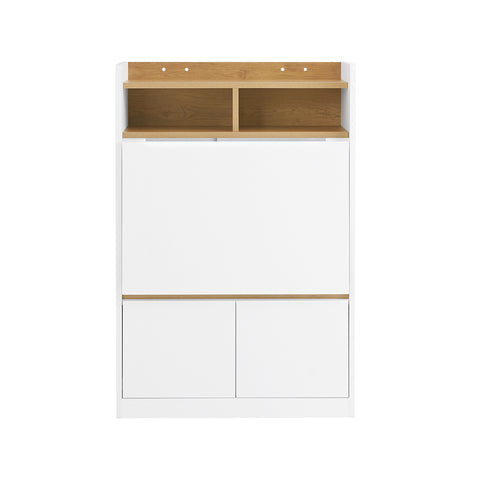 SoBuy FWT109-WN Opvouwbaar bureau, opklapbare computertafel, bureautafel, klein bureau met planken, werktafel, computertafel