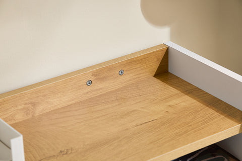 SoBuy FWT109-WN Opvouwbaar bureau, opklapbare computertafel, bureautafel, klein bureau met planken, werktafel, computertafel