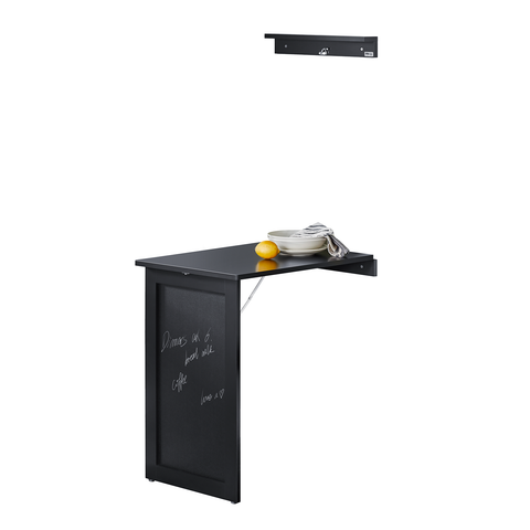 SoBuy FWT20-SCH Vouwbaar Wandbureau Opvouwbare Wandtafel in wit met Schoolbord Klaptafel