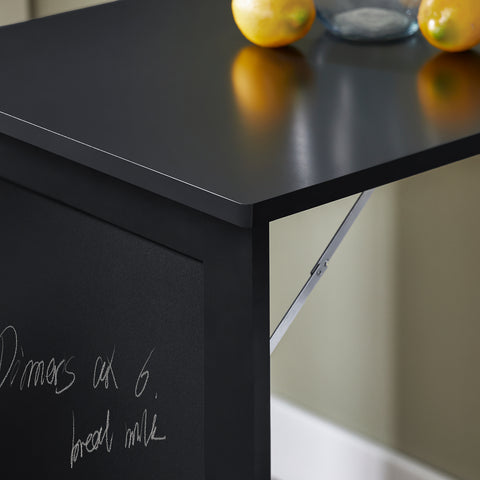 SoBuy FWT20-SCH Vouwbaar Wandbureau Opvouwbare Wandtafel in wit met Schoolbord Klaptafel
