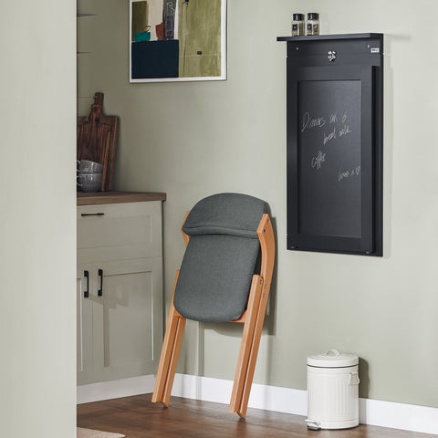 SoBuy FWT20-SCH Vouwbaar Wandbureau Opvouwbare Wandtafel in wit met Schoolbord Klaptafel