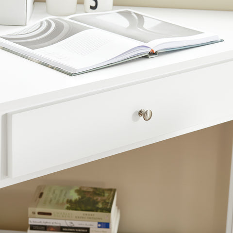 SoBuy FWT31-W Hoekbureau Bureau Tafel Computertafel met Lade - Wit - 76x76x76cm