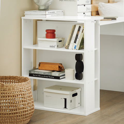 SoBuy FWT35-W Bureau Werktafel Computertafel - drie legplanken - Lade - Wit