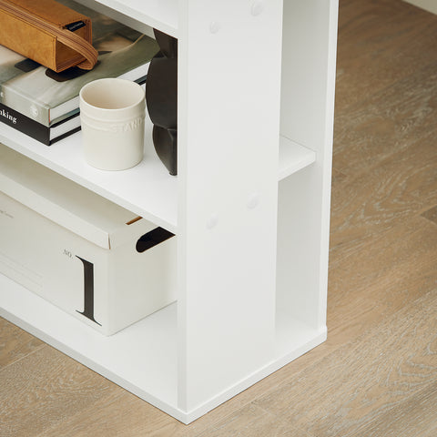 SoBuy FWT35-W Bureau Werktafel Computertafel - drie legplanken - Lade - Wit