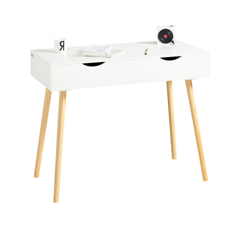 SoBuy FWT40-WN Bureau Bureautafel Computertafel Kantoortafel kinderbureau met 2 Lades