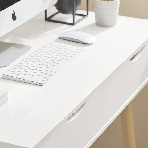 SoBuy FWT40-WN Bureau Bureautafel Computertafel Kantoortafel kinderbureau met 2 Lades