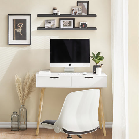 SoBuy FWT40-WN Bureau Bureautafel Computertafel Kantoortafel kinderbureau met 2 Lades