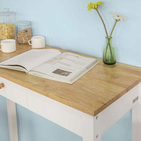 SoBuy FWT50-WN Bartafel met 2 Barkrukken - Wit