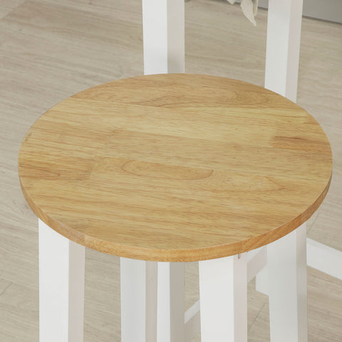 SoBuy FWT50-WN Bartafel met 2 Barkrukken - Wit