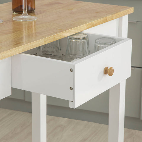SoBuy FWT50-WN Bartafel met 2 Barkrukken - Wit