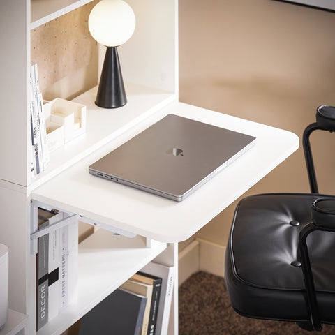 SoBuy FWT92-H-W Schrijftafel inklapbaar computertafel met planken klaptafel werktafel bureau voor thuiskantoor wandtafel laptoptafel