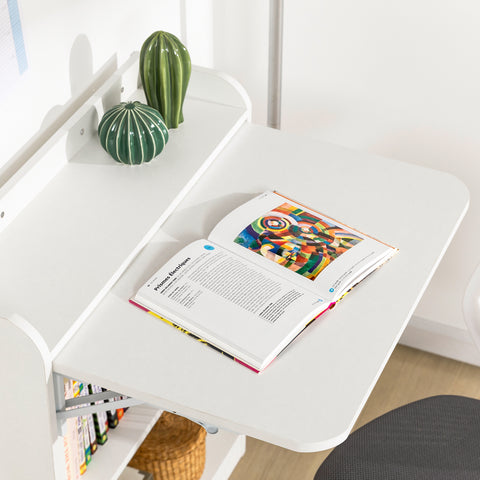 SoBuy FWT92-W Opklapbaar bureau, opklapbare computertafel Multifunctioneel bureau met opbergplanken