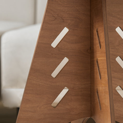 SoBuy HFBT01-BR Ronde Houten Bijzettafel, Ronde Salontafel, Nachtkastje, Koffietafel, Telefoontafel, voor Woonkamer, Slaapkamer, Structuur Pen-en-Gat, Bruin